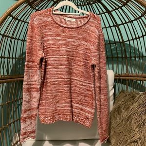 Orange and white volcom knit sweater